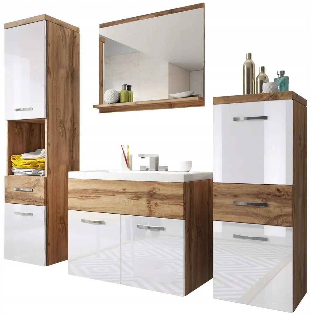 Set pentru baie Bratex Alba Stejar Wotan (Maro)/Alb