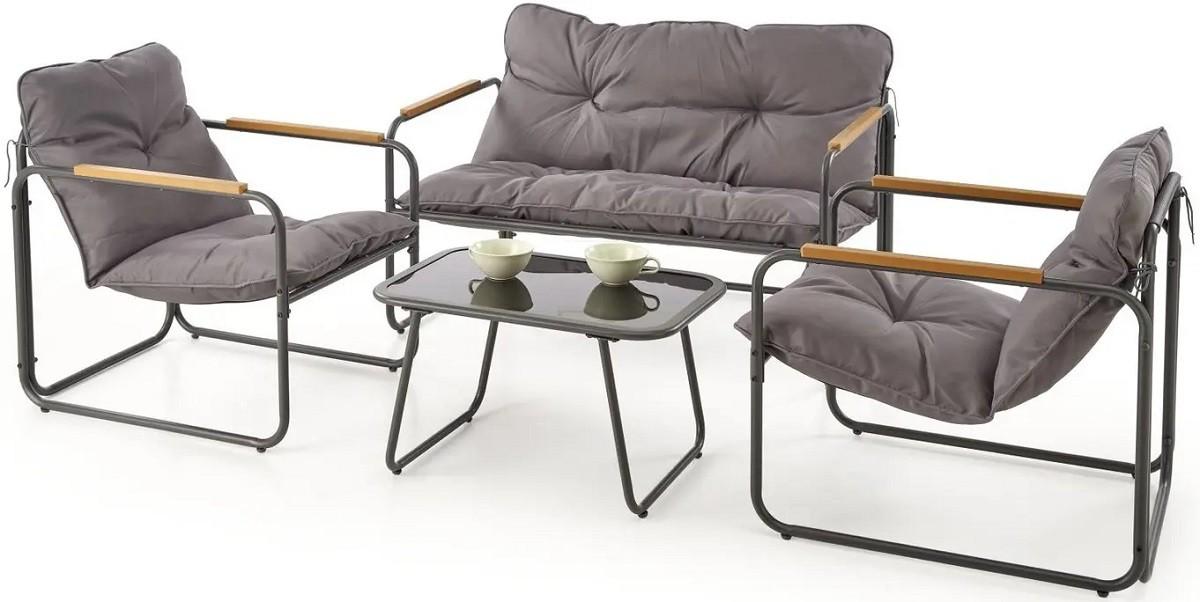 Set mobila de gradina Halmar Hudson Gri/Maro