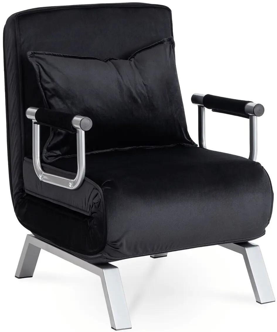 Fotoliu Mebel Elite Bart Velur Negru/Crom