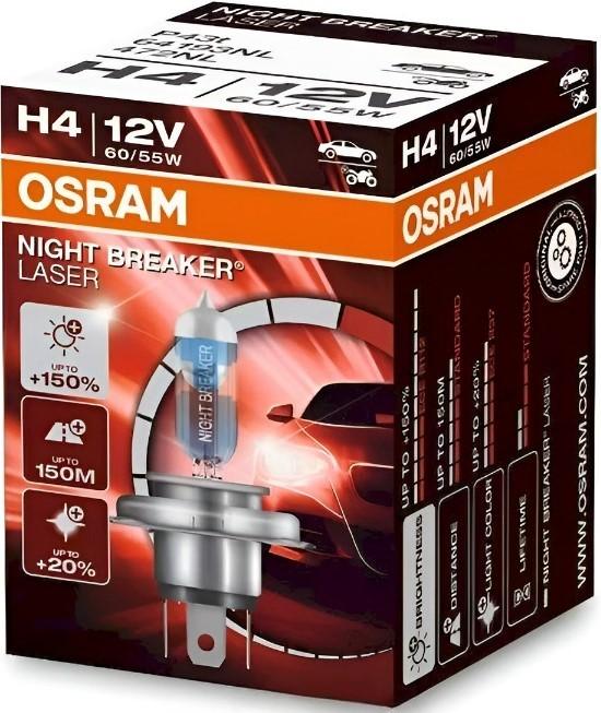 Автомобильная лампа Osram 64193 NL +150% H4 12V 60/55W (63546)