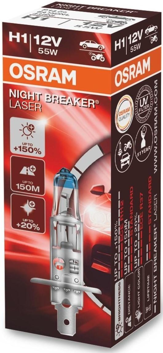 Автомобильная лампа Osram 64150 NL +150% H1 12V 55W