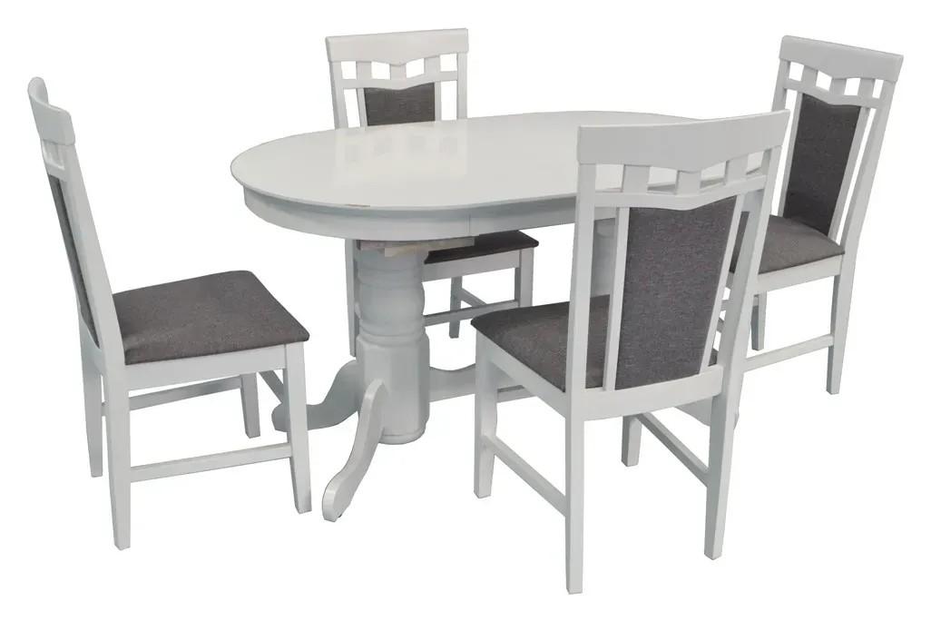 Набор стол и стулья Evelin HV-31N White + 4 стула Deepa R White / NV-10WP Grey