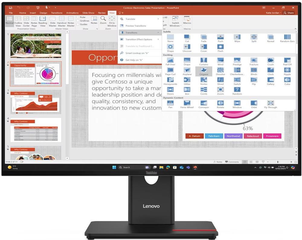 Игровой монитор Lenovo ThinkVision T27-40 Eclipse Black (64A5MAT6EU)