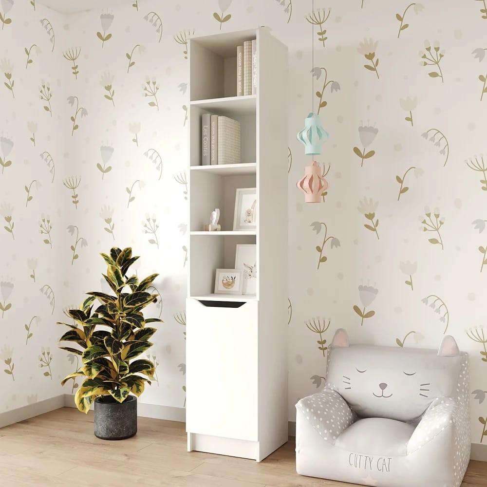 Dulap penal MBS Lilu 1D (40x40x210 cm) Alb