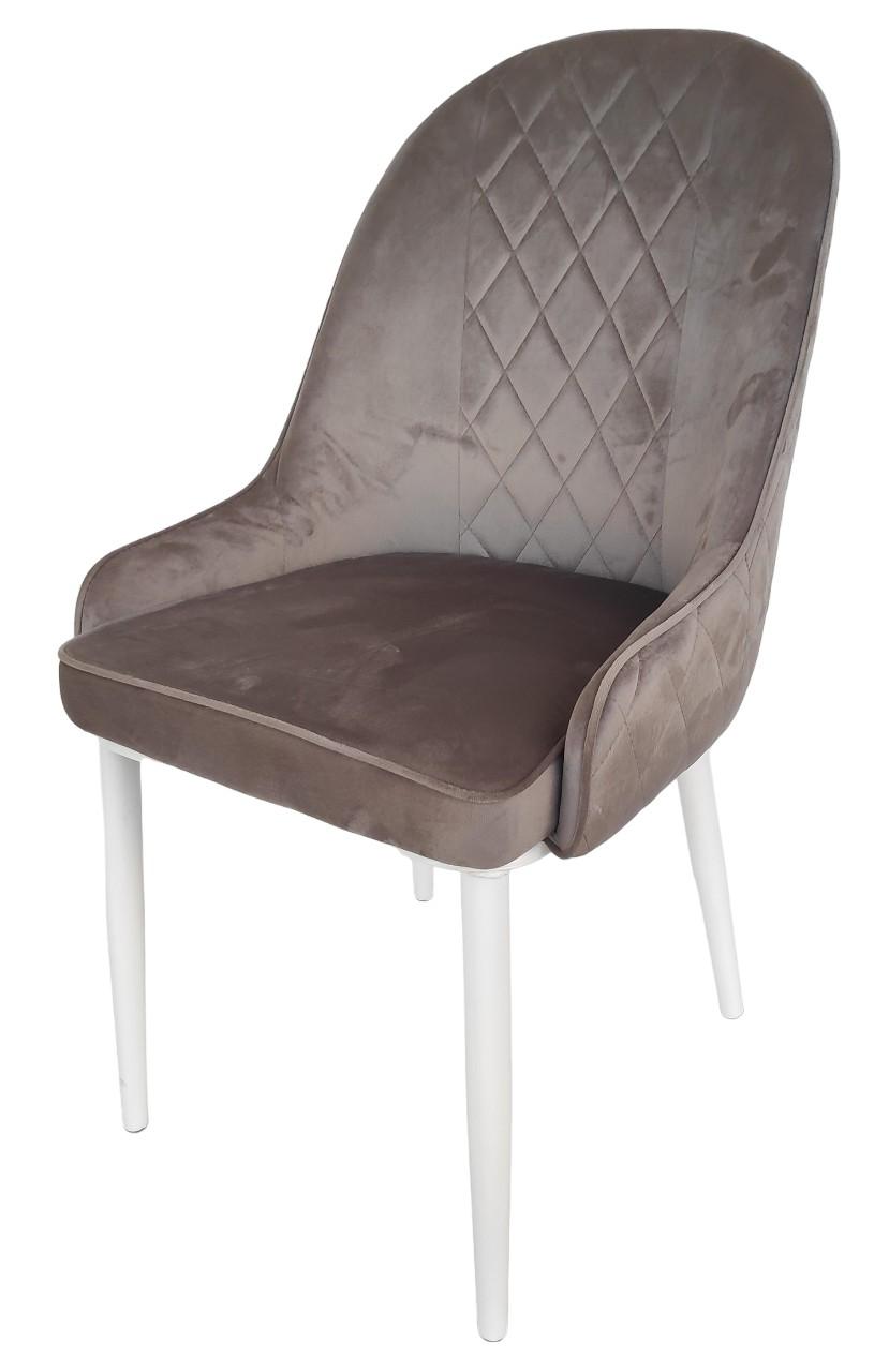 Стул Kroll DC2-003 Light Grey Velvet/White