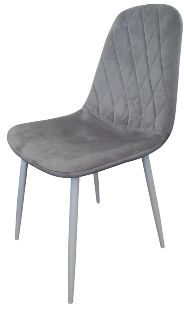 Стул Kroll DC2-006 Velur Light Grey(Серый)/White(Белый)