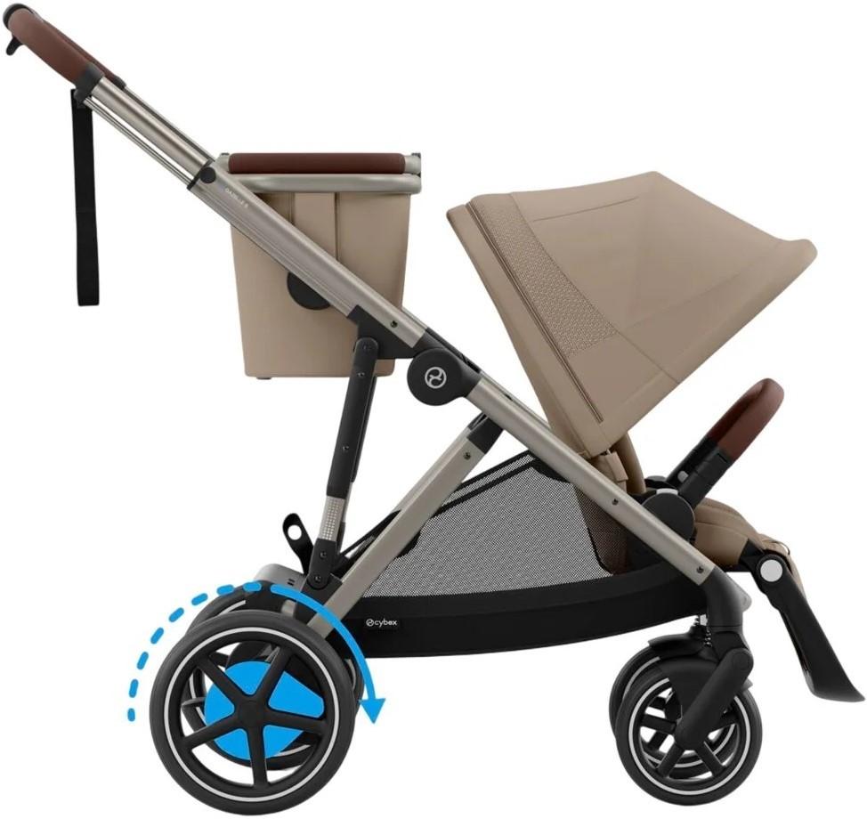 Коляска для двойни Cybex e-Gazelle S TPE Almond Beige