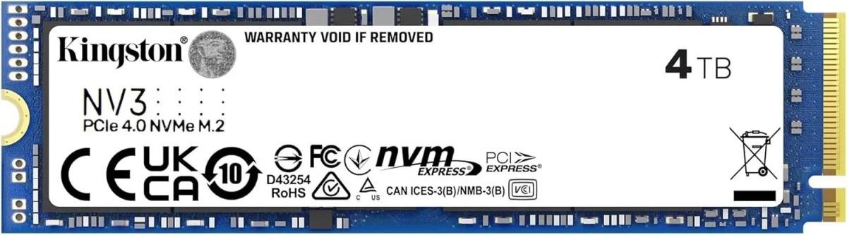 SSD накопитель Kingston NV3 4.0ТБ (SNV3S/4000G)