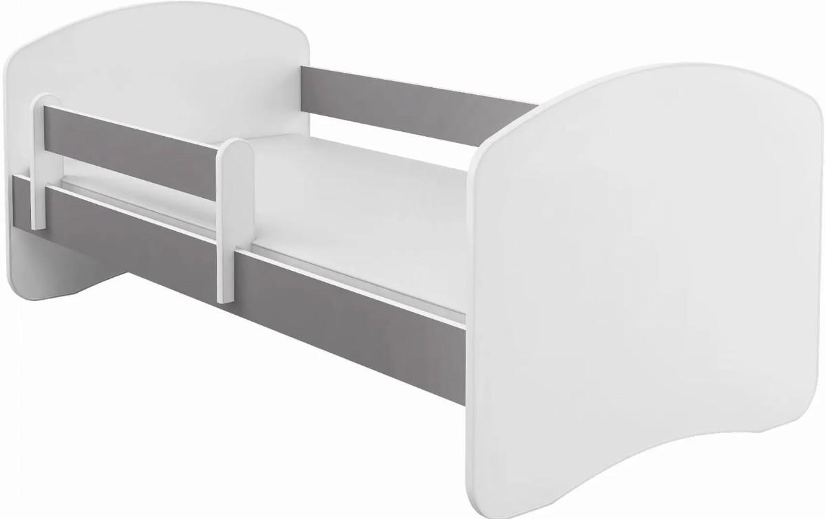Pat copii Acma Meble Acma II 80x160 bariera/saltea 7cm White/Gray