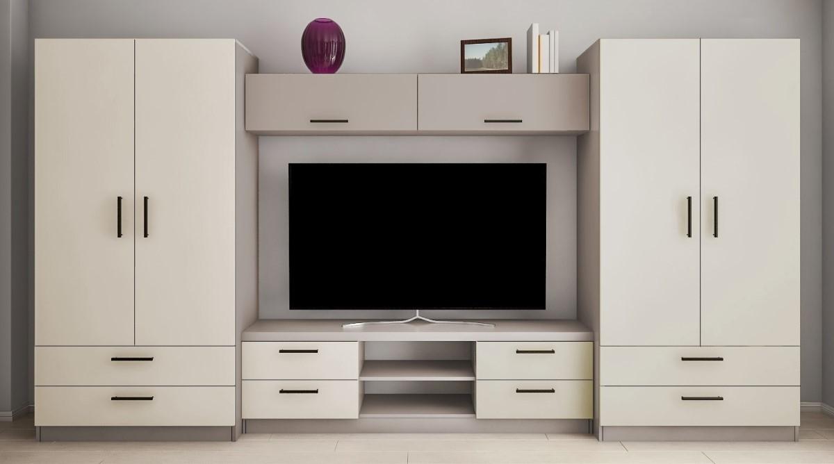 Стенка PS Ира Т (ТВ-1.8 м) 3.8 м Тоффи / Бежевый