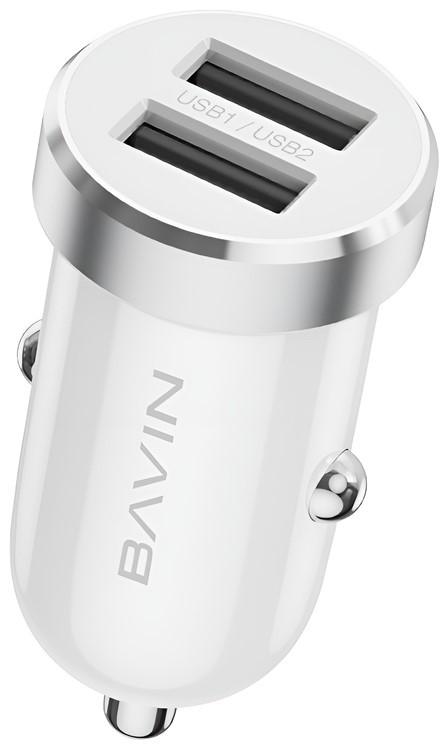 Автомобильная зарядка BAVIN PC862TYWH + Cable Type-C White