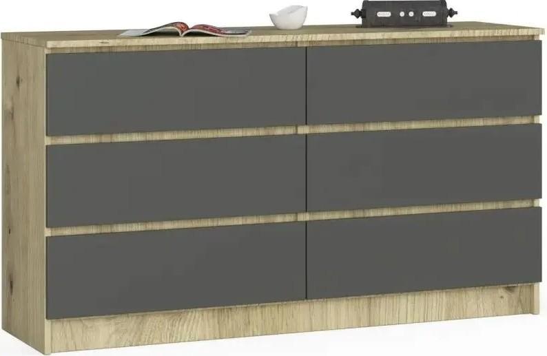 Comoda Akord K140 6SZ Artisan Oak/Graphite Gray