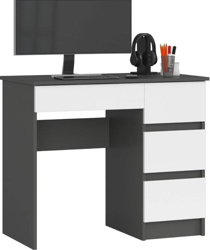 Masa de birou Akord A-7 90cm Right Graphite Grey/White