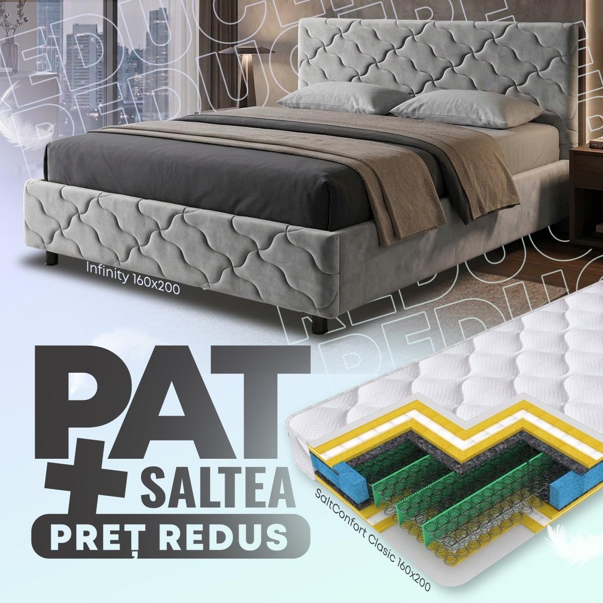 Кровать VLM Infinity 160x200 Серый + Матрас Salt Confort Clasic 160x200