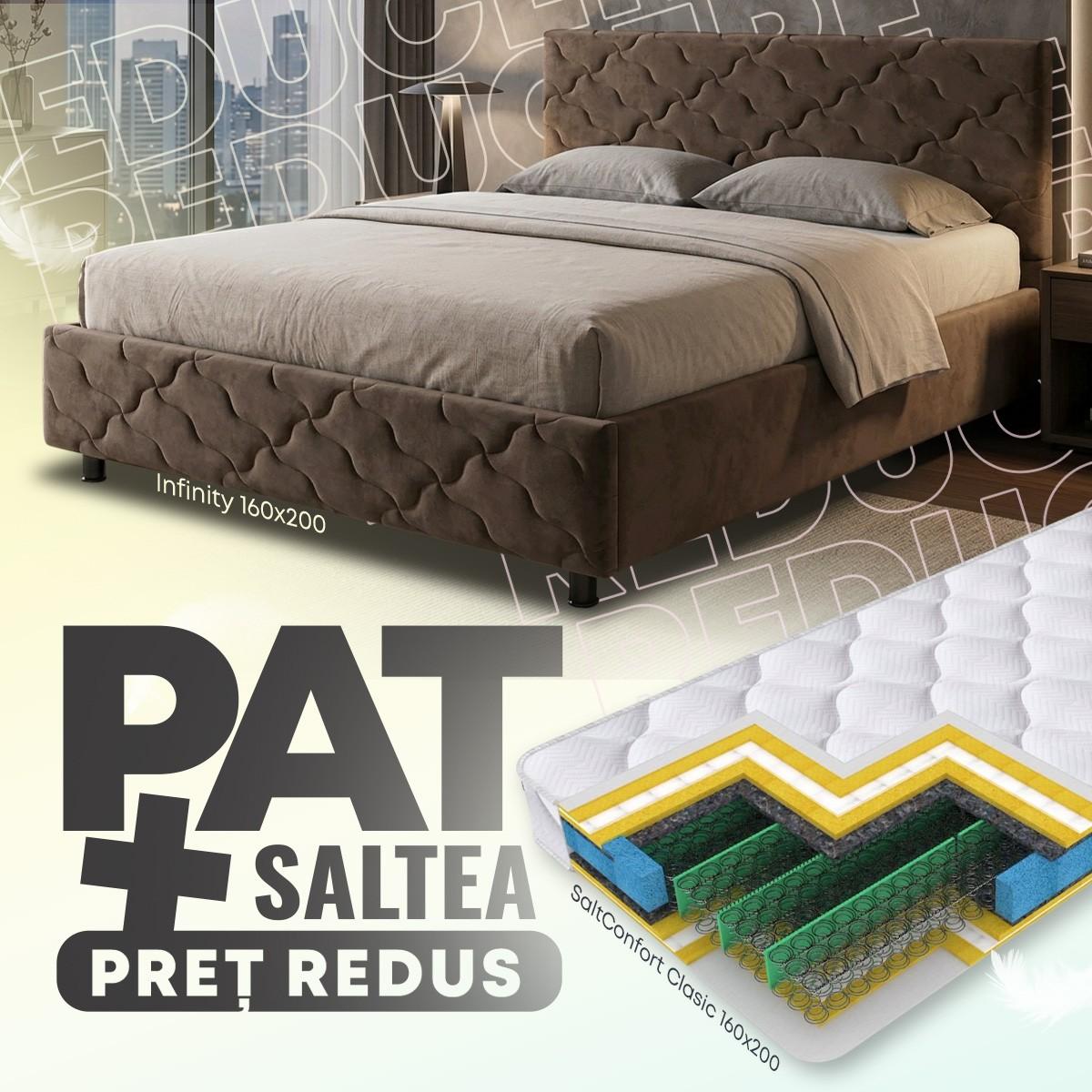 Кровать VLM Infinity 160x200 Коричневый + Матрас Salt Confort Clasic 160x200