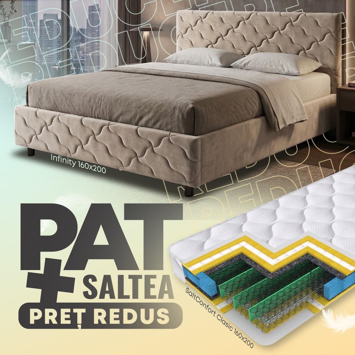 Кровать VLM Infinity 160x200 Бежевый + Матрас Salt Confort Clasic 160x200