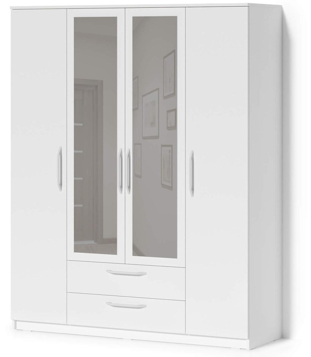 Шкаф Fabrik Home Linia №1 1600 (с зеркалом) Белый / Белый Ясень