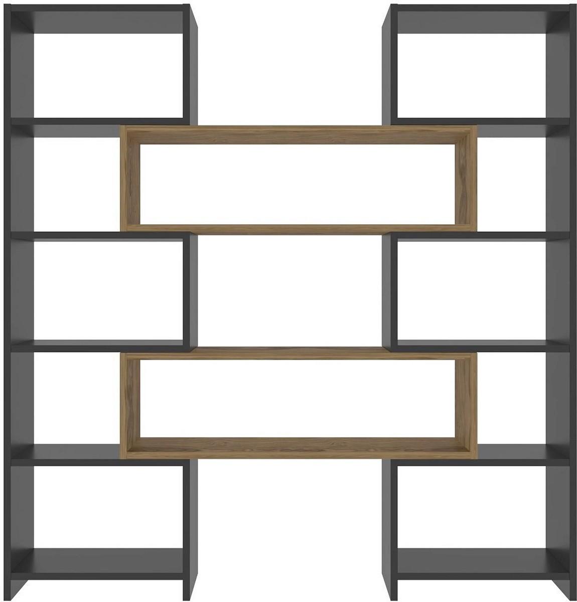 Etajera Trendy Poyraz Negru/Stejar (Bej)