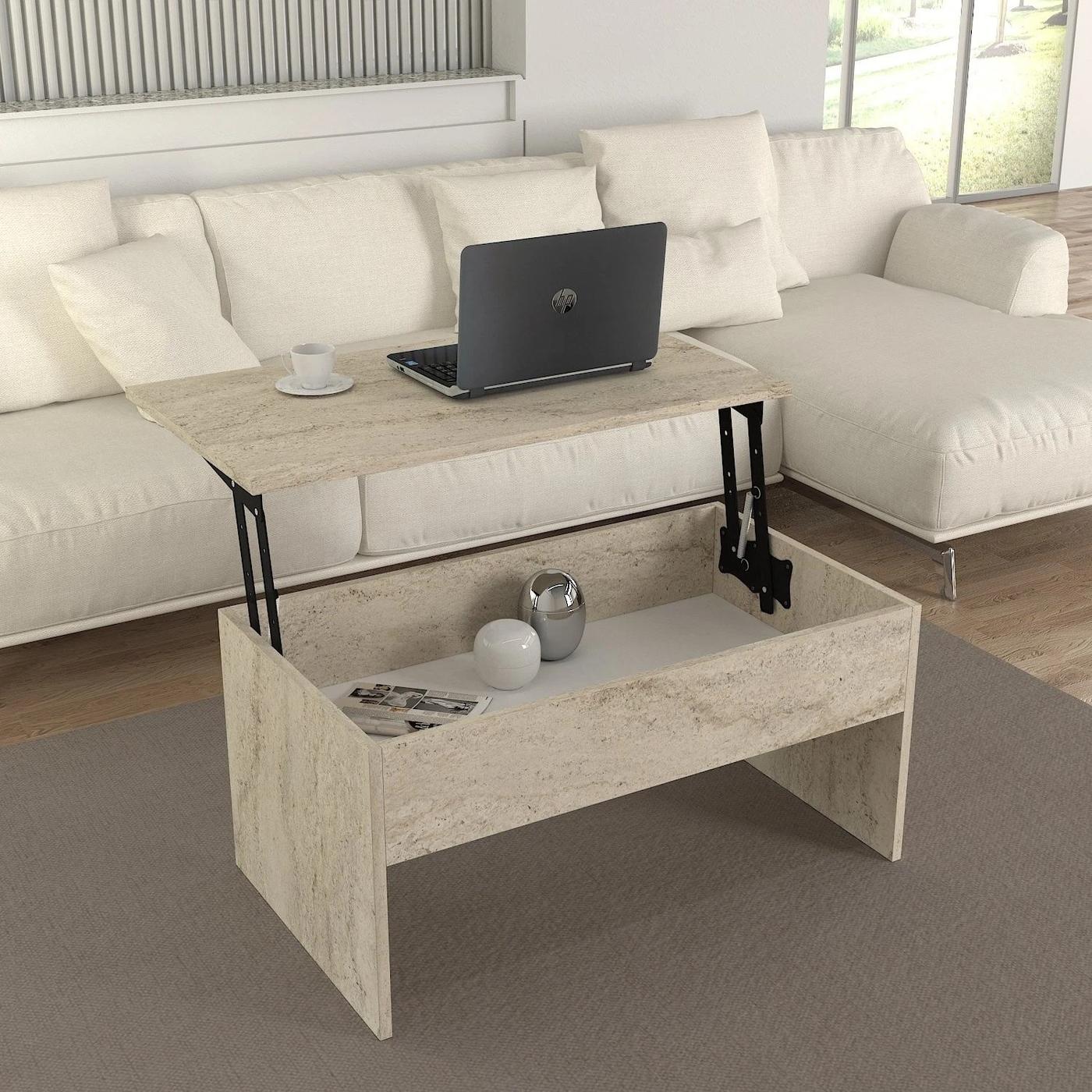 Журнальный столик Hanah Home Akilli Travertine