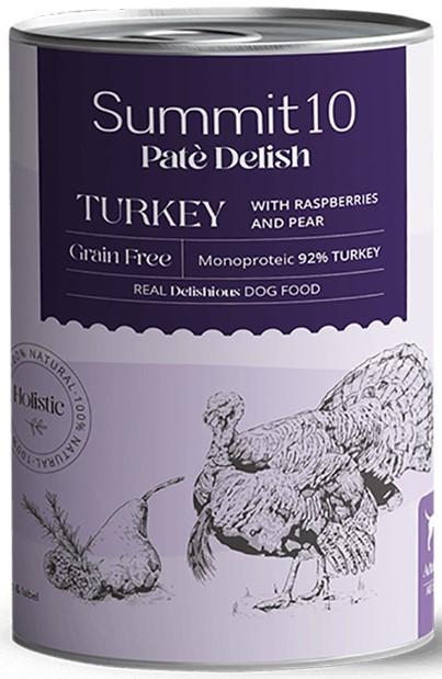 Влажный корм для собак Summit 10 Adult dog turkey with raspberries and pear 400g