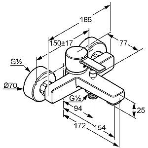 Baterie cada Kludi Zenta DN 15 (386700575)