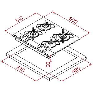 Plita pe gaz incorporabila Teka GBC 64000 BK