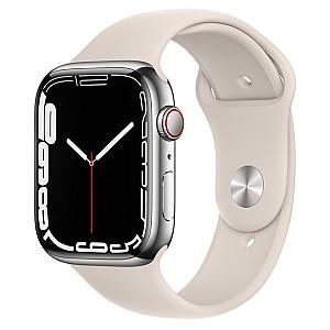 Ceas inteligent Apple Watch Series 7 GPS 45mm Starlight Sport Band (MKJV3)