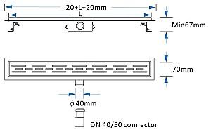Rigola de dus Uniplast FLH40-A2 С07