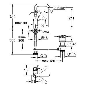 Baterie pentru lavoar Grohe DN15 Essence (32628GN)