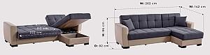 Canapea coltar Fabulous Dynamic 58-002 Gray/Beige