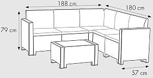 Set mobila de gradina BICA Nebraska Corner Graphite
