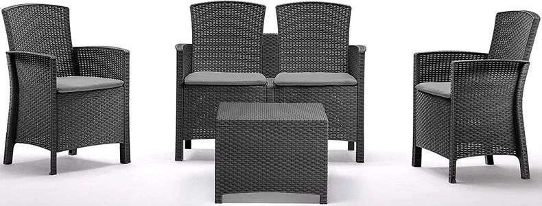 Set mobila de gradina BICA Lido 2 Storage (Graphite)