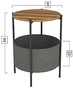 Masuta de cafea, reviste Fabulous With Bag Wanut/Black