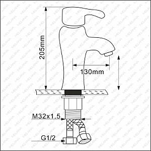 Baterie pentru lavoar Melana F-002CBK