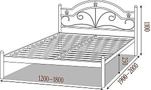 Pat Metall-Design Diana 120x190 (picioare metall) Alb