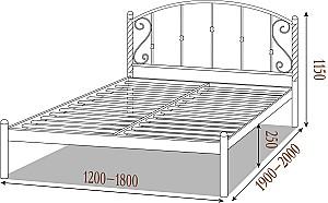 Pat Metall-Design Charlotte 120x200 Alb