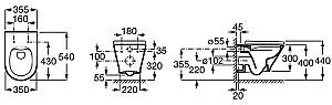 Vas WC Roca The Gap Round Rimless A3460NL000