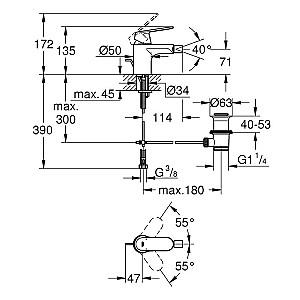 Baterie pentru bideu Grohe Eurosmart Cosmo 32839000