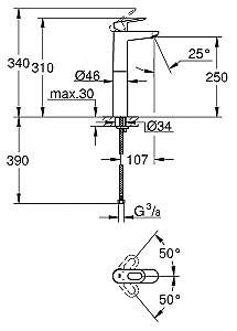 Baterie pentru lavoar Grohe Bauloop XL 23764000