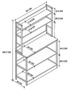 Etajera Fabulous 5 Shelves 36x101 (Pine/Black)