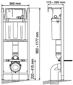 Instalatie wc incastrat cu cadru Wirquin Elipse+clapeta+vas WC ROCA+capac (50950179)