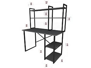 Masa de birou Fabulous cu etajera (Anthracite/Black)