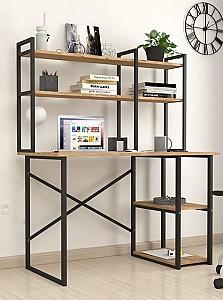 Masa de birou Fabulous cu etajera (Pine/Black)
