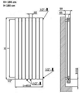 Radiator Radex Orion-S HB-R35S102 (408x1838)