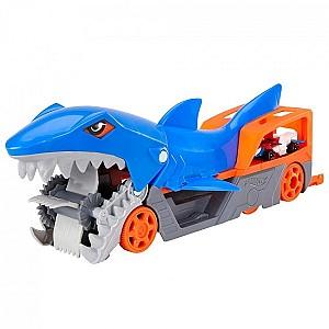 Jucarie interactiva Hot Wheels Camion-Transportator Rechinul