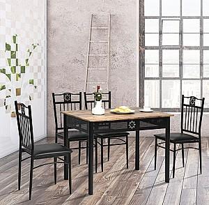 Set de masa si scaune Costway HW66276BK (Wood/Black)