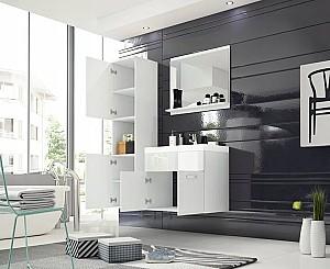 Set de mobila de baie Bratex Montreal White/White Gloss