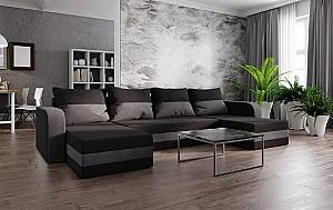 Canapea coltar Space Meble Hewlet U Bis Mikrofaza 15/Mikrofaza 27 (Black/Gray)