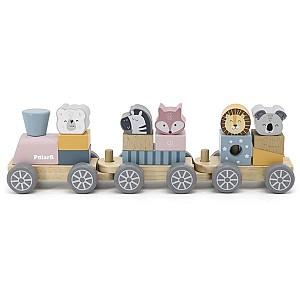 Jucarie de impins si tras VIGA Stacking Train 44015