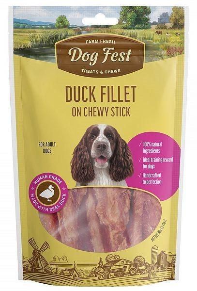 Snackuri pentru caini Dog Fest Duck fillet on chewy stick 90g